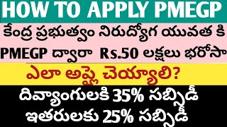 కేంద్ర ప్రభుత్వ ఇచ్చే సబ్సిడీ లోన్ కి ఎలా అప్లై చెయ్యాలి pmegploan subsidyloan [upl. by Asilat]