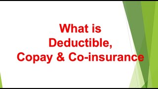 Basics of US Healthcare Chapter 3  What is Deductible Copay and Coinsurance [upl. by Nevad]