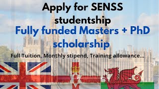 SENSS ESRC fully funded Scholarship for Masters  PhD in the UK [upl. by Newby231]