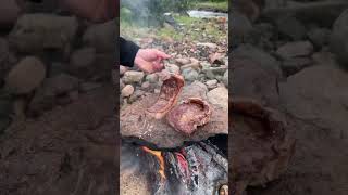 Cooking steak on a stone [upl. by Lasonde668]