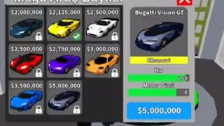 2021 SİLİNEN VİDEOM quotROBLOX  VEHİCLE TYCOON  5000000 DOLARLIK BUGATTİ VİSİON GT ALDIMquot [upl. by Joscelin283]