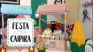 DIY IDEIAS PARA FESTA JUNINA  JULINA  ARRAIÁ  FESTA CAIPIRA  PAPELARIA PERSONALIZADA [upl. by Latsyrcal]