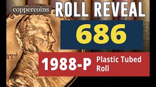 Coin Roll Hunt Reveal 686  1988P Plastic Tubed Roll [upl. by Drofub]