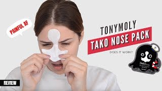 TONY MOLY TAKO PORE ONE SHOT NOSE PACK REVIEW [upl. by Irb]