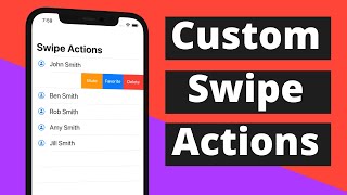 Swift Custom TableView Swipe Actions 2021 Xcode 12 Swift 5  iOS Development [upl. by Yhtac]