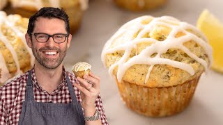 Easy Lemon Poppy Seed Muffins Recipe [upl. by Hgielhsa810]