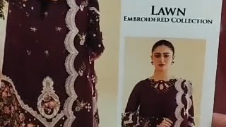 Embroidered Collection lawn price 3300like share and subscribe Thanks 😊 [upl. by Alfie998]