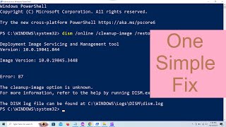 Error 87 The cleanupimage option is unknown DISM Scan Error One Simple FIX [upl. by Jamil]