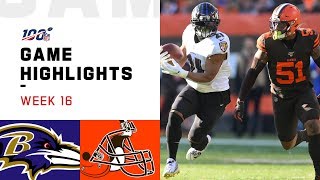 Ravens vs Browns Week 16 Highlights  NFL 2019 [upl. by Llertnac]