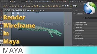 How to Render Wireframe in Maya Software Render [upl. by Cornelle]