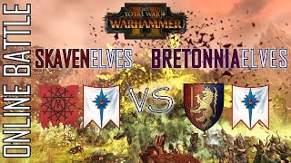 SKAVENELVES vs BRETONNIAELVES  2v2 Online Battle Total War Warhammer 2 [upl. by Llertram]