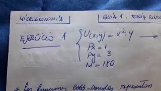 G1 E1 Maximización Utilidad preferencias CobbDouglas Bienes Normales Típicos e Indiferentes [upl. by Anilyx]