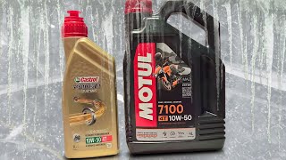 Test 30°C Castrol Power 1 Racing 4T 10W50 vs Motul 7100 4T 10W50 [upl. by Herrington]