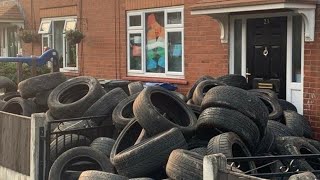 Farmer sets up CCTV to catch who dumped 400 tyres on his land then dumps them on HIS doorstep [upl. by Adnwahsat]