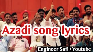 Azadi song Lyrics  Kanhaiya kumar  azadi song lyrics in Tamil and English [upl. by Cailean301]