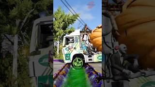 Halloween Chained Mixer Trucks vs Upside Down Speedbumps short beamng beamngdrive trucksvs [upl. by Noek]