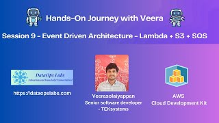 Session 9  HandsOn  Build Event Driven Architecture  AWS CDK  Lambda SQS and S3 [upl. by Sinylg]