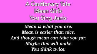 A CAUTIONARY TALE KARAOKE YOU SING JANIS NEW [upl. by Eleph]