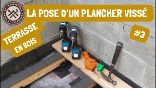 Construire une terrasse en bois sur plots réglables 3 La pose et la fixation du plancher [upl. by Murial]