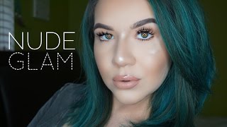 Nude Glam Makeup Tutorial  KatEyedTv [upl. by Nosloc]