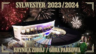 Sylwester 20232024 w Krynicy  Zdrój na górze Parkowej  4K [upl. by Dorolice]