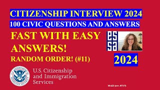 2024 Random 100 Civics Questions and Answers US Citizenship Interview 2024  Fast Easy Answer [upl. by Hein]