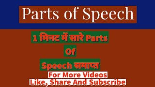 Parts of Speech With explanation  partsofspeech [upl. by Prasad]