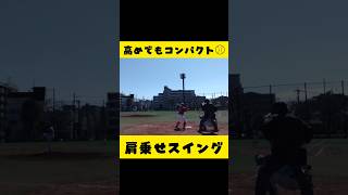 【草野球】高めでも大振りせず確実に芯でとらえる打撃⚡⚾shorts 野球 草野球 バッティング baseball baseballlife 軟式野球 [upl. by Suirauqed]