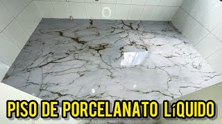 Passo a passo do piso de porcelanato líquido na cozinha 😍 [upl. by Leesen]