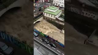 hochwasser wien kanal vienna viral unwetteralarm poplave donau donaukanal [upl. by Yrojram]