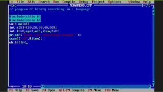 Program of binary search in C programming language clanguage coding code education video [upl. by Sanez]
