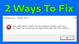 How To Fix xinput13dll Input Not Found Missing From Computer Windows 11 amp Windows 10 [upl. by Kera]