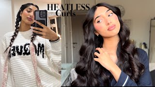 OVERNIGHT HEATLESS CURLS TUTORIAL  ROBE CURLS  HUMNA NAEEM [upl. by Guinn72]