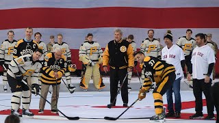 Orr Boston legends with the first pitchpuck at Winter Classic [upl. by Tova]