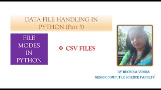 DATA FILE HANDLING PART 3  CLASS 12  PYTHON  CSV FILES  COMPUTER SCIENCE [upl. by Isak173]