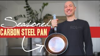 How To SEASON A CARBON STEEL PAN  De Buyer Carbone Plus 28cm [upl. by Crosley]