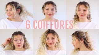 6 COIFFURES FACILES CHEVEUX BOUCLÉS [upl. by Khan985]