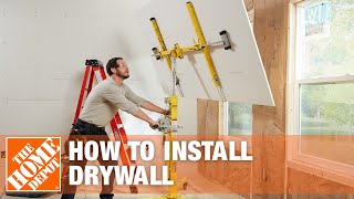 How to Hang Drywall – Drywall Installation  The Home Depot [upl. by Eleph]