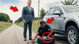 Black Boy Helps Millionaire with Flat Tire The Next Day a Black SUV Showed up at his House [upl. by Terence]