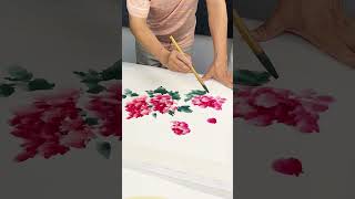 Peony chinesepainting artandcraft flowerpainting [upl. by Dunton]