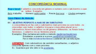 Vídeo Aula de Português  Gramática Concordância Nominal Parte 2 [upl. by Rahab]