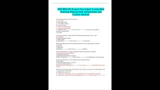 2025 BIO 251 Exam 2 New Latest Version Best Studying Material with All Questions and Correct Answers [upl. by Tirrell]