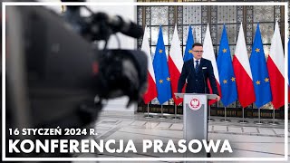 Konferencja prasowa marszałka Sejmu Szymona Hołowni [upl. by Colier423]