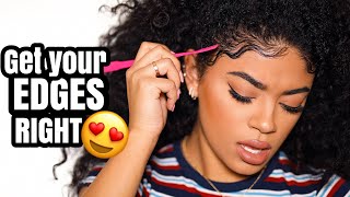 GET YOUR EDGES RIGHT Wavy Baby Hair Tutorial  jasmeannnn [upl. by Lingwood]