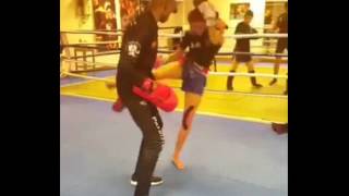 Georgina Van Der Linden KickboxingMuay Thai Training Video Part 4 [upl. by Stepha719]