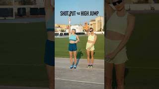 Shotput vs High jump Get ready with me shorts [upl. by Okkin]