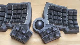 Shadow Caps on black wireless Dactyl with Trackball [upl. by Keavy780]