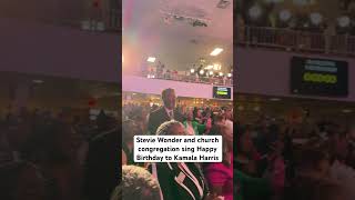 Stevie Wonder and church congregation sing Happy Birthday to Kamala Harris kamalaharris [upl. by Loris]