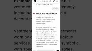 What Are Vestments [upl. by Colby]