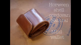 Mini wallet  Horween shell cordovan  Natural [upl. by Waxman]